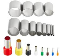 CRASPIRE 20Pcs Clay Cutter Round Circle Hollow Cylinder Stainless Steel Polymer Clay Pottery Handmade Ring Ceramics Dotting Punch Tools Circular Hole Die for DIY Crafts Jewelry Earrings Making
