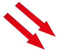 CRASPIRE 20Pcs Red Arrow Sticker 8 x 2 inch Removable Waterproof Self-Adhesive PVC Labels Safe Wall Marking Sign Floor Decals for Schools Transportation Gyms Offices Road Instructions