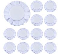 CRASPIRE 20Pcs White Blank Award Ribbon Button Pin Brooch Winner Victory Ribbons Flat Round Badge Grand Prize for DIY Classroom Party Accessory Competition Sports Event School Contests Show