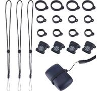 CRASPIRE 23Pcs Anti-Lost Lanyard Set with 15Pcs Silicone Rubber Rings 3Pcs Lanyards Strap Pendant Necklace 5Pcs Fixing Holder Adjustable Soft Protective Replacement Pen Case Multipurpose Keychain