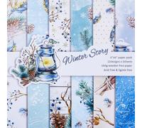 CRASPIRE 24 Sheets Tropical Scrapbook Paper Pad Hawaii Vintage 12 Style Single-Side Cardstock Background Border Paper for Journal Decorative Greeting Card Making Supplies Art Album 6 x 6inch