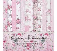 CRASPIRE 24 Sheets Vintage Floral Scrapbook Paper Pad Flower 12 Style Single-Side Cardstock Background Border Paper for Journal Decorative Greeting Card Making Supplies Art Album 6 x 6inch