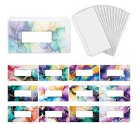 CRASPIRE 24Pcs Budget Binder Envelopes PVC A6 Size Binder Pockets Clear Zipper Folders Marble Rectangle Cash Money Saving Buget Sheets Paper Dividers with English Stickers for Money Organizer System