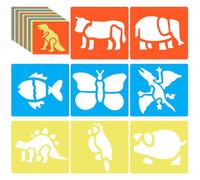 CRASPIRE 24pcs Drawing Stencils 5.9 x 5.5 Inch Animal Shape Stencils Set Chalk Stencils Large Washable PET Plastic Hollow Out Drawing Painting Stencils Templates for DIY Painting Arts Crafts Material