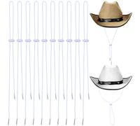CRASPIRE 24Pcs Hat Chin Cord Adjustable White Windproof Strap Clip Flexible Removable with Plastic Spring Loaded Stop Cord Lock Fastener for Cowboy Fishing Boating Sailing Sports Fishing Accessories