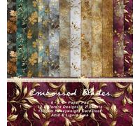 CRASPIRE 24Pcs Leaves Scrapbooking Paper Pads Decorative Papers Pad Sheets Background Scrapbook 6 X 6 Inch Autumn Vintage Texture Patterned Cardstock Greeting Cards for Album Journal DIY Craft Making