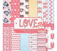 CRASPIRE 24Pcs Origami Paper Scrapbook Paper Pad Love Heart Colorful Paper 6"×6”Single-Sided Colored Patterned Paper Decorative Craft Paper for Background Diary Album Junk Journal Craft DIY