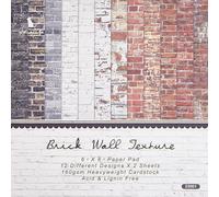 CRASPIRE 24Pcs Scrapbook Paper Pad Brick Wall Origami Paper 6"×6”Single-Sided Colorful Paper Diary Decoration Paper for DIY Album Scrapbook Background Junk Journal Craft Art Photo Album