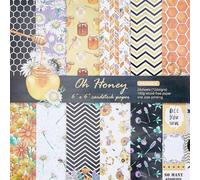 CRASPIRE 24Pcs Scrapbook Paper Pad Rustic Pastoral Honey Origami 6"×6”Single-Sided Colorful Diary Decoration for DIY Album Background Junk Journal Craft Art Photo