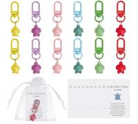 CRASPIRE 24Pcs Sea Animal Key Chain Resin Turtle Keychain Bulk Colorful Resin Ocean Beach Good Luck Inspiring Alloy Clasp Charm with 25Pcs Bag and 25Pcs Card for Employee Coworker Appreciation Gift