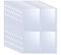 CRASPIRE 25 Pack 100 Pockets A5 Binder Sleeves 3.66x2.71” Trading Card Sleeves Ultra-Clear Kpop Photocard Sheets One-Sided 4 Pocket Photo Pages Top Loading Photo Sheet Protector for Photos