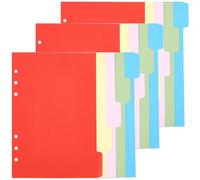 CRASPIRE 25pcs 5-Tab Binder Dividers Notebook Paper Discbound Plastic Loose Leaf Binders Index Divider Sheets Multicolor Notebook Dividers for 6 Ring Binders School Office Supplies