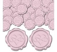 CRASPIRE 25Pcs Light Pink Wax Seal Stickers Love Heart Wedding Invitations Envelope Sealing Sticker Label Self Adhesive for Gift Wrapping Party Birthday Greeting Cards Making Christmas Valentine Day