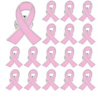 CRASPIRE 25Pcs Pink Ribbon Lapel Pin Set Cause Awareness Brooch Enamel Metal Support Campaigns Prevention Charity Public Social Event Badge Donation Accessorie for Women Men Clothes Bags Hat Decor