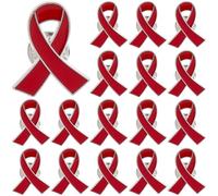 CRASPIRE 25Pcs Red Ribbon Lapel Pin Set Cause Awareness Brooch Enamel Metal Support Campaigns Prevention Charity Public Social Event Badge Donation Accessorie for Women Men Clothes Bags Hats Decor