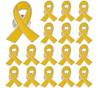 CRASPIRE 25Pcs Yellow Ribbon Lapel Pin Set Cause Awareness Brooch Enamel Metal Support Campaigns Prevention Charity Public Social Event Badge Donation Accessorie for Women Men Clothes Bags Hat Decor