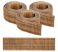 CRASPIRE 271x3.15in Wallpaper Border Crown Peel and Stick Molding Camel Brown Wood Grain Self Adhesive Flexible 3D Baseboard Trim Vintage Mirror Sticky Wall Edging Lines Foam for Hotel Home Decoration