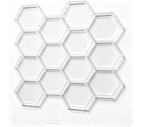 CRASPIRE 28 × 30cm Honeycomb Acrylic Router Template for Woodworking Drawing Cutting Clear Valet Tray Router Inlay Hexagon Woodworker Stencil Graffiti Handicraft Decorative Charcuterie Board