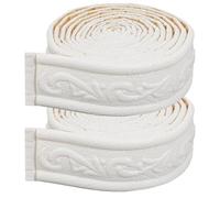 CRASPIRE 2Pcs 90" x2" White 3D Peel Stick Foam Molding Trim Self Adhesive Stick Flexible Sticky Wall Edging Lines Baseboard Wall Base Moulding Trim for Wallpaper Border Mirror Border Hotel DIY Decor