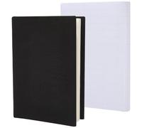 CRASPIRE 2Pcs Black Book Cover Protector 7 x 13in White Notebook Wrap Sleeve Up to 7 x 9in Rectangle Stretchable Elastic Cloth Reusable Washable Sleeves for Hardcover Book Paperback Office Textbook