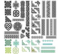 CRASPIRE 2Pcs Celtic Knot Clear Rubber Stamps Trinity Knot Reusable Transparent Silicone Stamp Seals Vintage for St. Patrick's Day Journaling Card Making Decor DIY Scrapbooking Supplies Crafting
