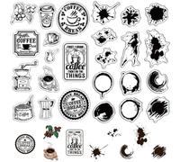 CRASPIRE 2pcs Coffee Clear Stamps Coffee Bean Pot Transparent Rubber Stamps Reusable Silicone Seals Shop for Journal Card Making DIY Scrapbooking Photo Album Decoration Crafts Frame