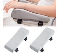 CRASPIRE 2Pcs Memory Foam Armrest Pads Office Chair Arm Pad Removable Washable Gray Elbow Pillow Cushions Covers for Ergonomic Desk Computer Gaming Chairs Wheelchair Support Forearm Pressure