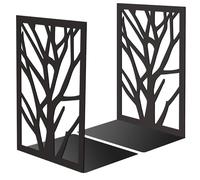 CRASPIRE 2Pcs Metal Bookends Stopper Holder Stand Tree Dead wood Heavy Duty Black Books End Organizer Supports Creative Decorative 7.8x5.3x4.3In Non-skid Desktop Shelf for Home Office Supplies Shelves