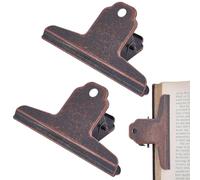 CRASPIRE 2Pcs Metal Bulldog Clips Vintage Large 4 In Bull Journal Notebook Clamps Red Copper File Money Binder Travelers Hinge Clip for Planner TN Food Bags Art Crafts Drawing Board Home Office