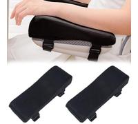 CRASPIRE 2Pcs Office Chair Arm Rest Pads Memory Foam Removable Armrest Pillow Black Cushions Washable Covers for Ergonomic Desk Computer Gaming Chairs Wheelchair Elbow Support Forearm Pressure