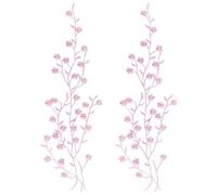 CRASPIRE 2Pcs Pink Plum Blossom Applique Flower Patch Repair Embroidered Floral Lace Patches Fabric Sticker Iron on Sew on Embroidery Embellishments for Diy Clothes Dresses Craft Accessories Decor