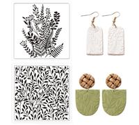 CRASPIRE 2Pcs Polymer Clay Texture Sheets Leaves Plant Handmade Clear Silicone Texture Mat Reusable Waterproof Transparent Embossing Folders Stamps for Making Earrings Decklaces Jewerly DIY Craft Gift