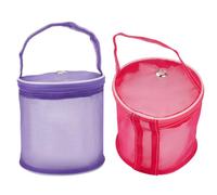 CRASPIRE 2Pcs Small Column Nylon Yarn Storage Bag Portable Mesh Crochet Knitting Bag Case Skein Ball Holder Yarn Balls Organizer Yarn Wool Storage Bag for Thread Sewing Accessories Balls Crochet Kits