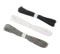 CRASPIRE 3 Bundles 98.4 Yards Raffia Paper Craft Rope Wrapping Paper String Handmade Black White Grey Twist Craft Twine Cord Ribbons for DIY Making Crafts Party Jewelry Gift Packing Decoration
