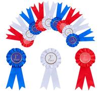 CRASPIRE 3 Colors Award Ribbon Button Pin Brooch Winner Victory Ribbons Blue Red White 1st 2nd 3rd Place Medals Rosette Ribbon Grand Prize for Classroom Party Accessory Competition Sports Event School