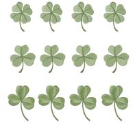 CRASPIRE 3 Styles 18Pcs Irish Shamrock Four Leaf Clover Patches Delicate Embroidered Appliques Sew on Iron on Decorative Patches for Clothes Pants Hats Shoes Bags Decoration Repairing Holes