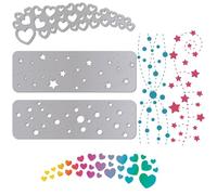 CRASPIRE 3 Styles Star Heart Bubble Die Cuts Stencils Spotty Line Background Metal Cutting Dies Frame Sets Embossing Template for DIY Scrapbook Album Photo Paper Greeting Card Craft Decor