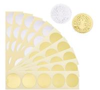 CRASPIRE 300PCS Blank Certificate Stickers Serrated Edge 45mm/1.77inch Diameter Shiny Silver and Golden Reward Stickers Embossing Labels for Embossing Press Stamp, Certification Graduation Corporate