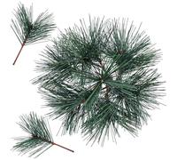 CRASPIRE 30Pcs Christmas Pine Needles Artificial Pine Branches Dark Green Faux Plastic Plants Leaves Sprigs Decorative Picks Branches for Christmas Tree Wreath Garland Home Garden DIY Crafts