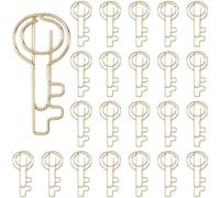 CRASPIRE 30Pcs Key Paper Clips Gold Paperclips Small Pack Metal Binder Clamp Planner Iron Wire Bookmark Dispenser Markers for Office School Home Paper File Note Page DIY Sorting Organizing Decor