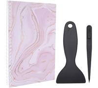 CRASPIRE 32 Pages Sticker Collecting Album Book A5 Spiral Bound Notebook Lavender Reusable Sticker Storage Book Notepads Labels with Plastic Spatula and Anti-Static Beading Tweezer for Collection