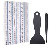 CRASPIRE 32 Pages Sticker Collecting Album Book A5 Spiral Bound Notebook Purple Floral Reusable Sticker Storage Book Notepads Labels with Plastic Spatula and Anti-Static Beading Tweezer Collection