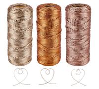 CRASPIRE 328 Yards Metallic Twine 1.5mm Wrapping String Rope Decorative Rosegold Bronze Macrame Cord Twist Thread for Gift Packing Tie Christmas Crafts Wedding Home Decoration Hanging Tag Ornaments