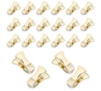 CRASPIRE 35Pcs Mini Metal Alligator Clips Small Spring Clamps 0.8 x 0.4 Inch Gold Crocodile Alligator Clip for Wire Photo Curtain Paper ID Badge Holders Lanyards Sweater Cardigan Glasses Jewelry Home
