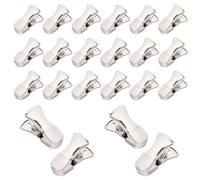 CRASPIRE 35Pcs Platinum Mini Metal Alligator Clips Small Sweater Clamps Spring Clip Non-Slip Flat Mouth with Rubber Cover for Crafts Paper Jewelry ID Badge Holders Lanyards Clothing Glasses Accessory