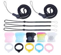CRASPIRE 39Pcs Anti-Lost Lanyard Set with 30pcs Silicone Rubber Rings 3Pcs Lanyards Strap Pendant Necklace 6Pcs Adjustable Soft Protective Replacement Fixing Rings Pen Case Multipurpose Keychain