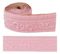 CRASPIRE 3D Pink Crown Molding Peel and Stick Flexible Moldings Trim Border Edging Strip Foam Mirror Frame Baseborad Self Adhesive Wall Lines for Ceiling Walls Home Kitchen Bathroom Vintage Pattern