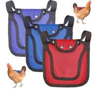 CRASPIRE 3Pcs Chicken Saddle for Hens Poultry Saver with Adjustable Strap Feather Protector for Back and Sides Chicken Aprons for Hens Poultry Accessories for Hens Red Blue Purple
