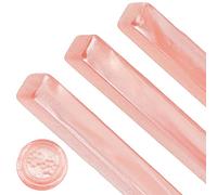 CRASPIRE 3Pcs Sealing Wax Sticks for Wax Seal Stamp Translucency Vintage Antique Manuscrip Retro Totem Fire Manuscript Seal Wax Crafts Envelope Cards Wedding Invitation Gift Wrapping (Champagne Pink)
