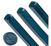 CRASPIRE 3Pcs Sealing Wax Sticks for Wax Seal Stamp Vintage Antique Manuscrip Totem Fire Manuscript Seal Wax Crafts Wedding Envelope Cards Invitation Gift Wrapping Decor (Marine Blue)